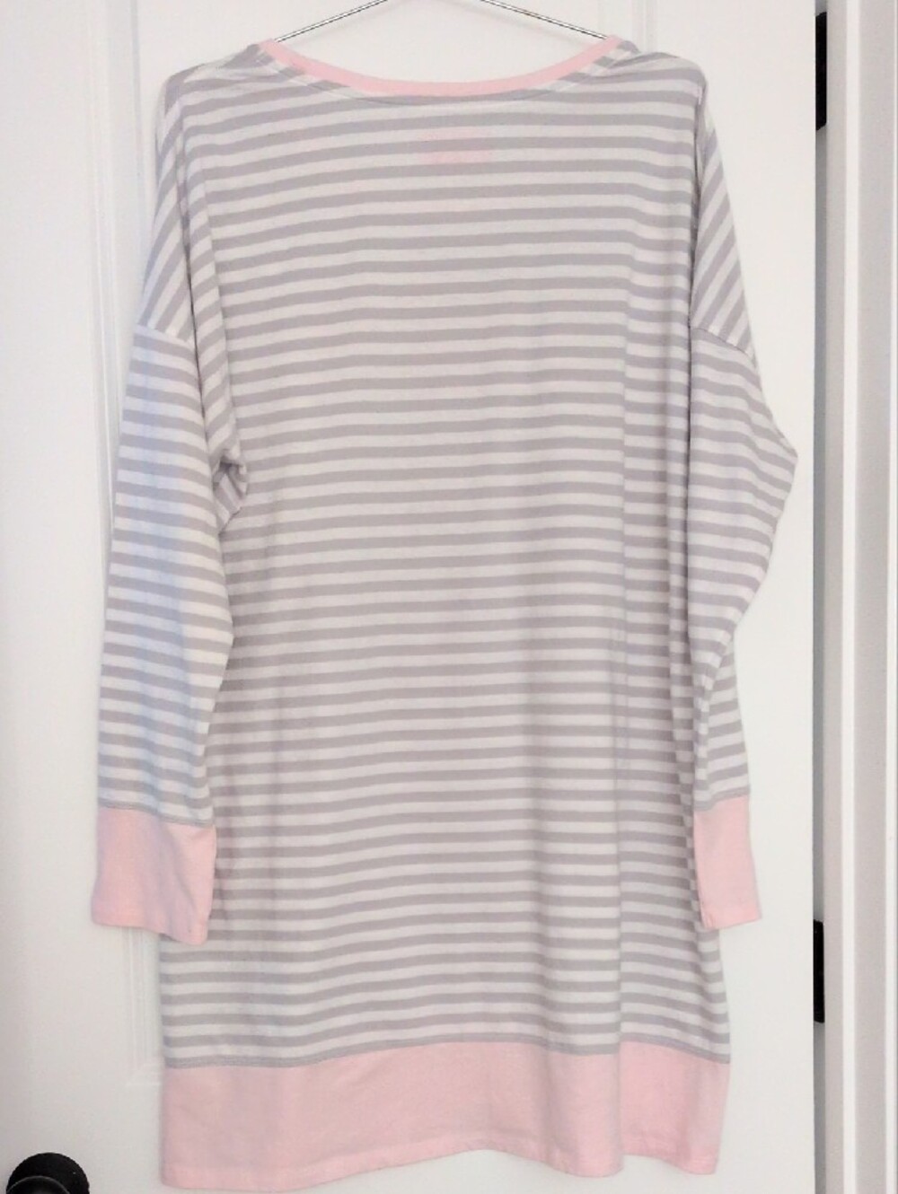 Victoria's Secret Gray & Pink Striped Sleep Tee Angel Size XL - Picture 5 of 5